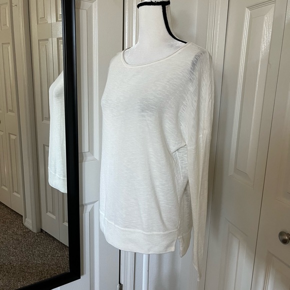 Vince 100% Cotton Lightweight Long Sleeve Boatneck Ivory Sweater. Size XS - Picture 4 of 6